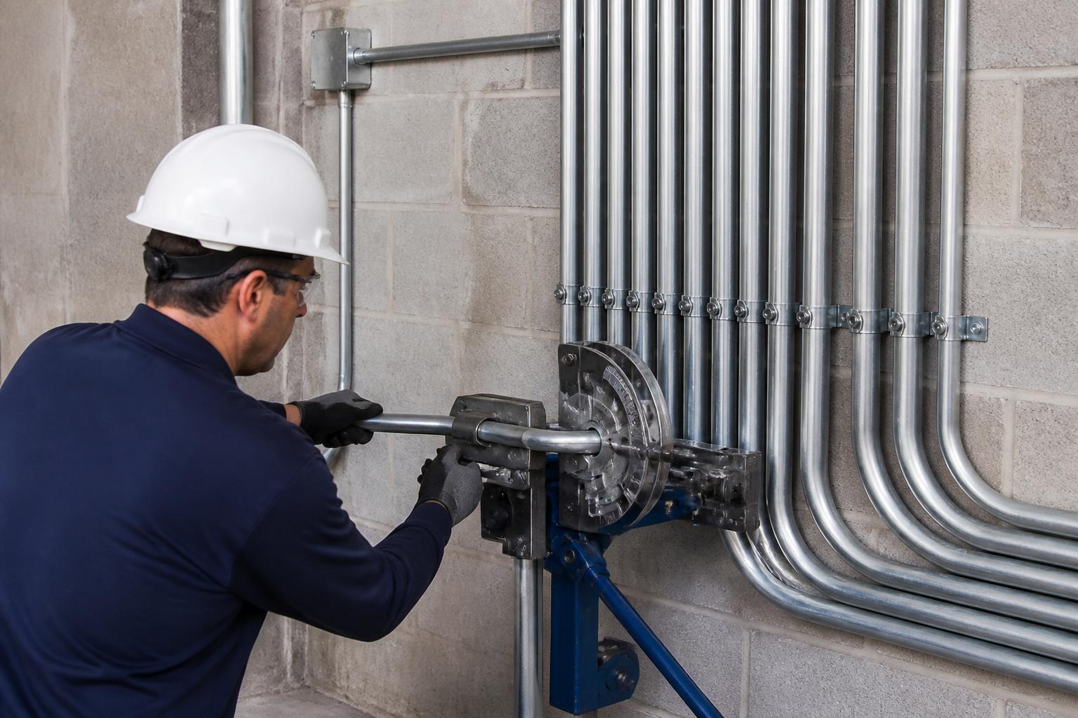 Montagem de tubulações elétricas