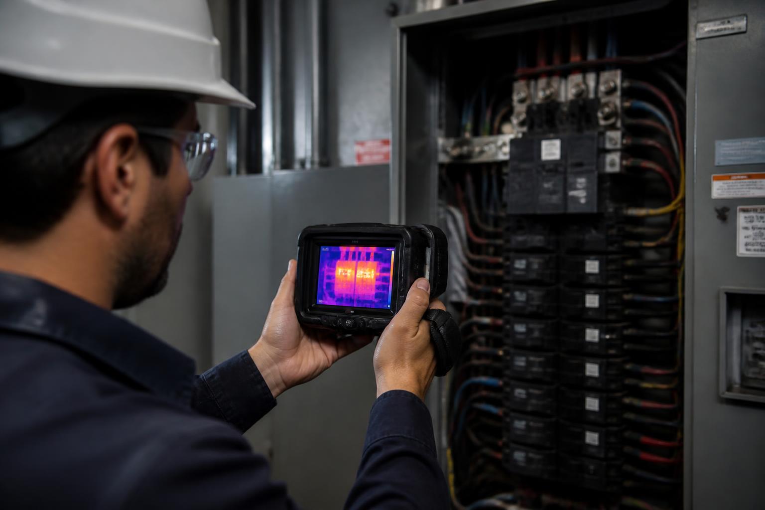 Técnico realizando diagnóstico elétrico com multímetro
